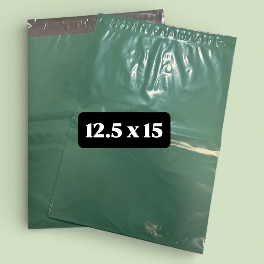 (10) 12.5x15 LARGE Green Poly Mailers